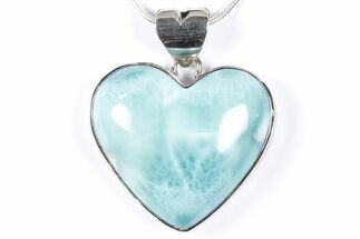 Stunning Larimar Heart Pendant (Necklace) - Sterling Silver #352174