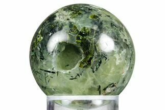 Polished Prehnite With Epidote Sphere #343060
