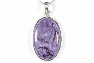 Siberian Charoite Pendant (Necklace) - Sterling Silver #353994