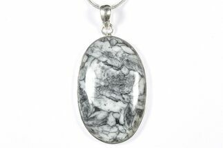Polished Pinolite Pendant (Necklace) - Sterling Silver #354011