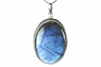 Brilliant Blue Labradorite Pendant with Chain #353891
