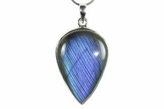 Brilliant Blue Labradorite Pendant with Chain #353896