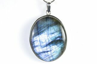 Brilliant Blue Labradorite Pendant with Chain #353904