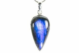 Brilliant Blue Labradorite Pendant with Chain #353910