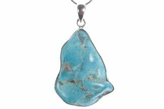 Kingman Turquoise Pendant (Necklace) - Sterling Silver #353926