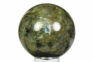 Flashy, Polished Labradorite Sphere - Great Color Play #355447