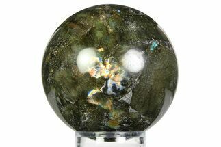 Flashy, Polished Labradorite Sphere - Great Color Play #355449