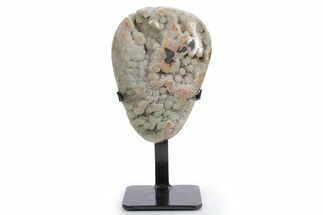 Sparkling Green Druzy Quartz Formation on Metal Stand #357186