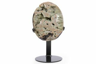 Sparkling Green Druzy Quartz Formation on Metal Stand #357207