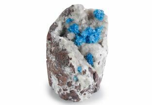Vibrant Blue Cavansite Crystals on Sparkling Stilbite - India #357231