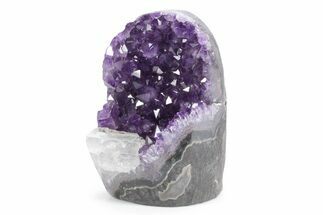 Free-Standing Amethyst Crystal Cluster with Calcite- Uruguay #357299