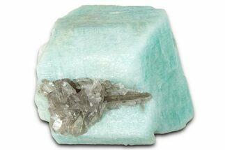 Teal Amazonite Crystal w/ Smoky Quartz - Lake George, Colorado #358600