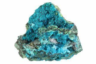 Vibrant Teal Chrysocolla with Quartz Formation - Peru #358720
