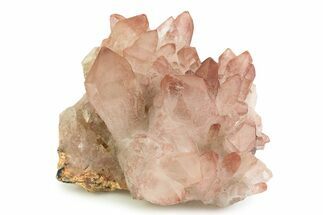 Spotted Pink-Hued Quartz Crystal Cluster - India #358804