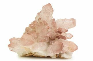 Spotted Pink-Hued Quartz Crystal Cluster - India #358805