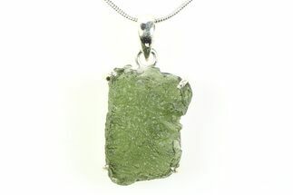 Green Moldavite Tektite Pendant ( g) - Czech Republic #359265