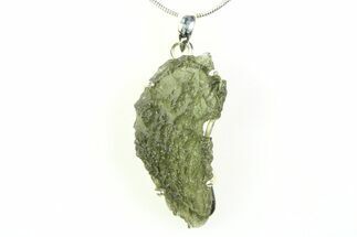 Green Moldavite Tektite Pendant ( g) - Czech Republic #359267