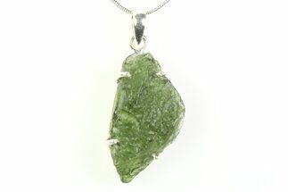 Green Moldavite Tektite Pendant ( g) - Czech Republic #359268