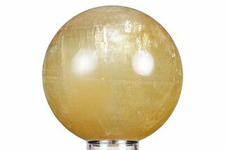Polished Honey Calcite Sphere - China #359516