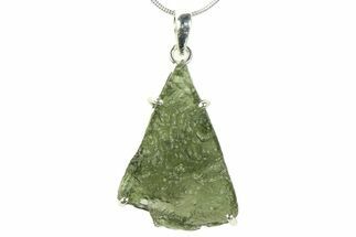 Green Moldavite Tektite Pendant ( g) - Czech Republic #359276