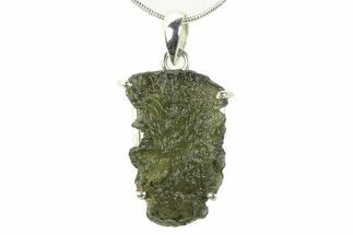 Green Moldavite Tektite Pendant ( g) - Czech Republic #359282