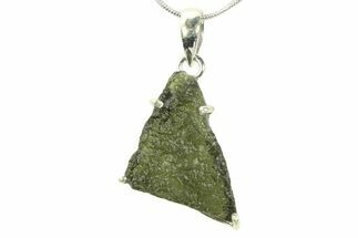 Green Moldavite Tektite Pendant ( g) - Czech Republic #359289