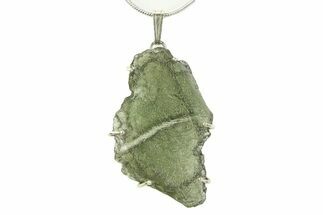 Green Moldavite Tektite Pendant ( g) - Czech Republic #359290