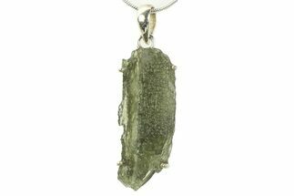 Green Moldavite Tektite Pendant ( g) - Czech Republic #359292