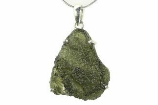 Green Moldavite Tektite Pendant ( g) - Czech Republic #359297
