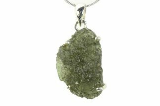 Green Moldavite Tektite Pendant ( g) - Czech Republic #359301