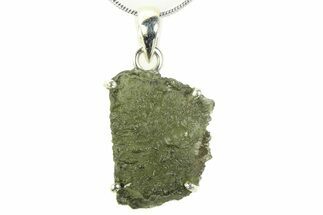 Green Moldavite Tektite Pendant ( g) - Czech Republic #359307
