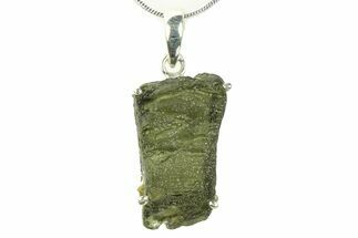 Green Moldavite Tektite Pendant ( g) - Czech Republic #359310