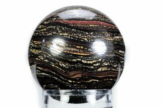 Polished Tiger Iron Stromatolite Sphere - Billion Years #360317