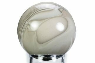 Polished Striped Flint Sphere - Poland #360326
