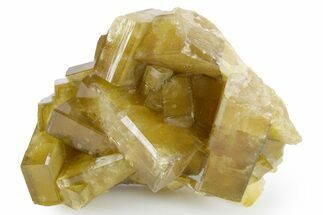 Golden Barite Crystals on Fluorite - Xiefang Mine, China #360505
