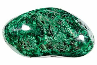 Flowery Polished Malachite Specimen - DR Congo #360808