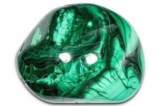 Flowery Polished Malachite Specimen - DR Congo #360905