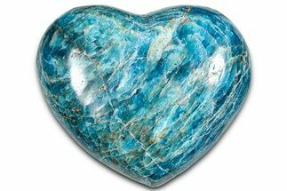 Polished Blue Apatite Heart - Madagascar #361760