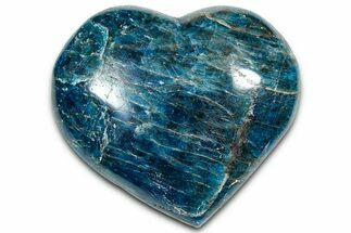 Polished Blue Apatite Heart - Madagascar #361764