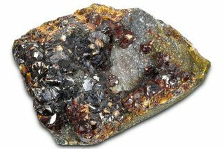 Gemmy Orange Sphalerite Crystals on Quartz - China #362588