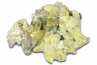 Dolomite and Yellow Calcite Crystals on Matrix - Missouri #363381