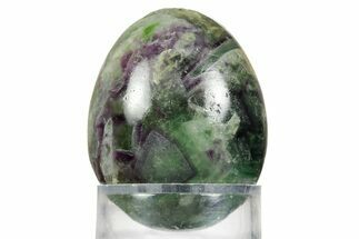 Polished Purple and Green Fluorite Egg - Fluorescent! #362763