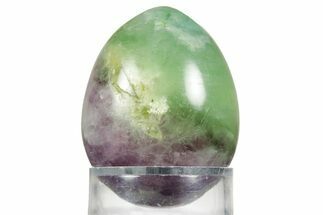 Polished Purple and Green Fluorite Egg - Fluorescent! #362770