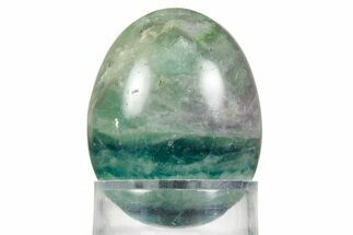 Polished Purple and Green Fluorite Egg - Fluorescent! #362779