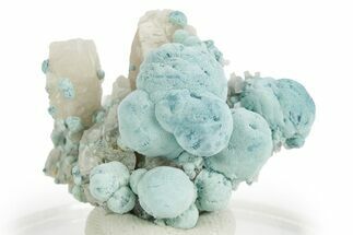 Blue Botryoidal Shattuckite on Quartz - Namibia #363773