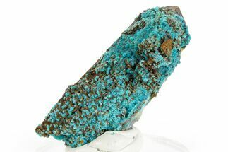 Vibrant Teal Chrysocolla on Quartz Crystal - Peru #363519