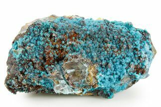 Vibrant Teal Chrysocolla On Quartz - Peru #363535