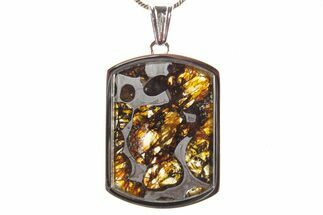 Sericho Pallasite Dog Tag Meteorite Pendant - Kenya #364111