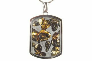 Sericho Pallasite Dog Tag Meteorite Pendant - Kenya #364119