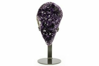 Deep-Purple Amethyst Geode With Metal Stand - Uruguay #364443